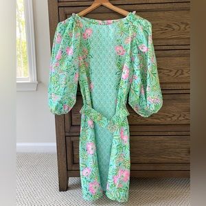 Lilly Pulitzer Floral Green and Pink Dress